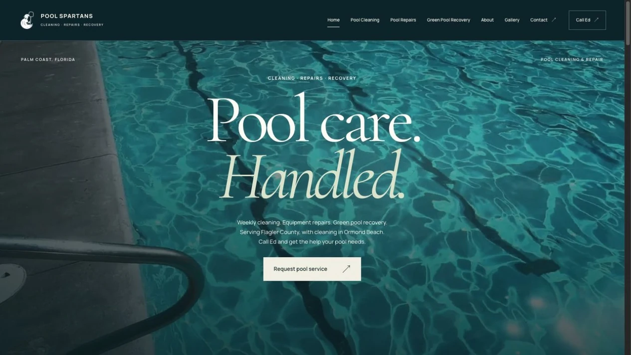 Pool Spartans website experience