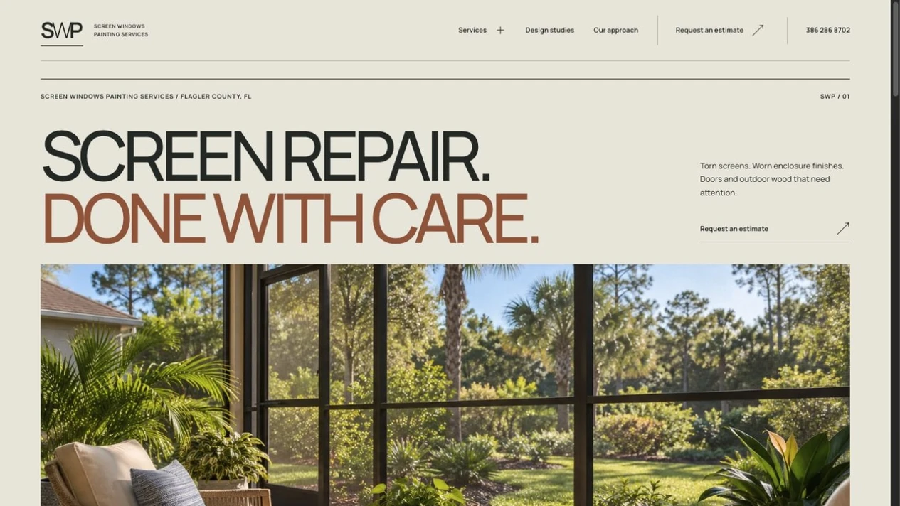 Screen Windows Painting Services website experience
